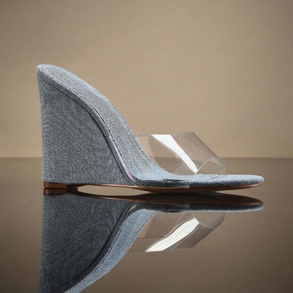 Clear Glamorous Women's Wedge Heeled Open Toe Sandals - Picture 5 of 6